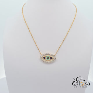 Eye with Diamonds and Enamel Necklace
