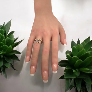 14Kt Gold Teapot Synthetic Amethyst Ring