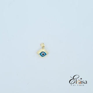 14K Slanted Eye Pendant