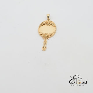 14K Engravable Bella's Mirror Pendant