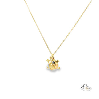 14Kt Three Tones Turtle Necklace