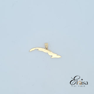 14K Polish Cuba Island Pendant