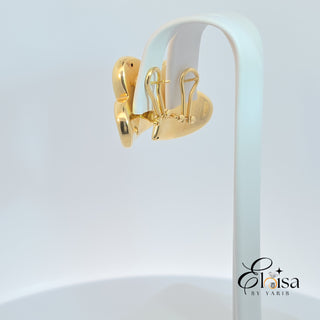 14Kt Big Heart Omega Earring