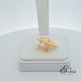 14Kt Big Star Omega Earring