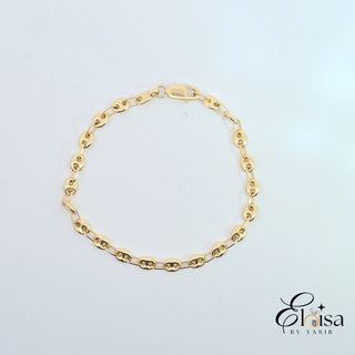14Kt Marina Puff Bracelet 4mm