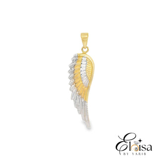 14Kt Two Tones Angel Wing Pendant