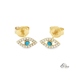 Eye Turquoise and Diamond Earring