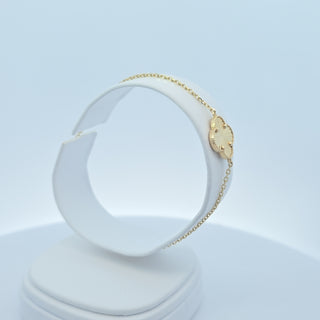 14Kt Gold One Clover 13.5MM Bracelet