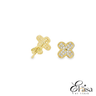 Like Flower Bezel Zirconia Stud Earring