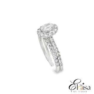 14KT Oval Diamond with Halo Ring