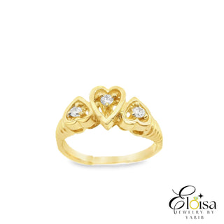 14Kt Three Shapes of Heart Ring