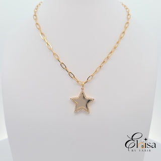 14K Five Pointed Star Diamond Necklace