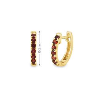 Garnet Huggies Earring