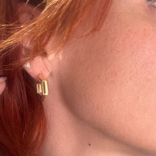 14Kt Heptagon Hoops Earrings 20.5 MM