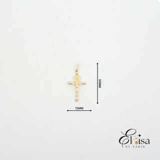 14Kt Small Tube Cross Pendant