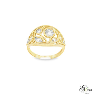 Elegant Gold Ring with Zirconia