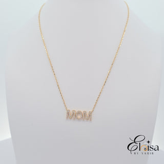 Block Diamond MoM Necklace