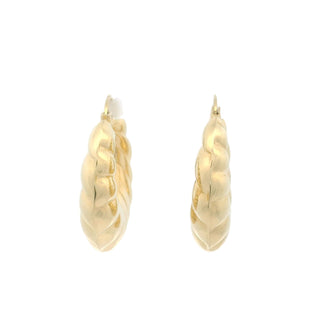 18K Sea Shell Style Hoops Earrings 24.5 MM