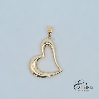 14K Open Heart Silhouette  Pendant