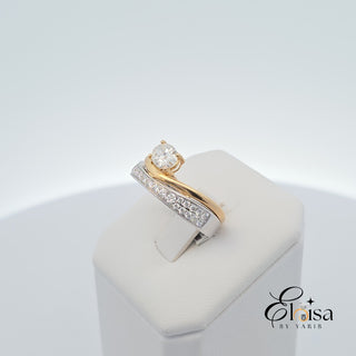 10Kt LAB Diamond Fashion Two Tones Ring 0.750CT and 0.416CT