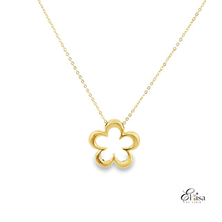 14Kt Open Italian Flower Necklace