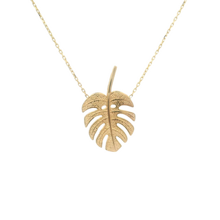 14Kt Design Monstera Leaf Necklace