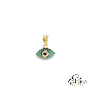 14K Enamel  Oval Eye Pendant