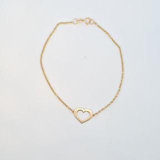 14Kt Medium Open Heart Bracelet