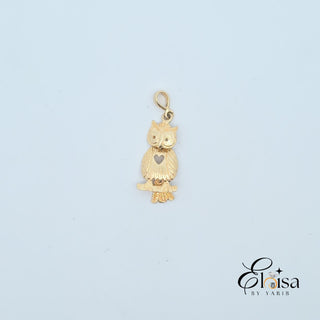 14Kt Owl with Movement Pendant