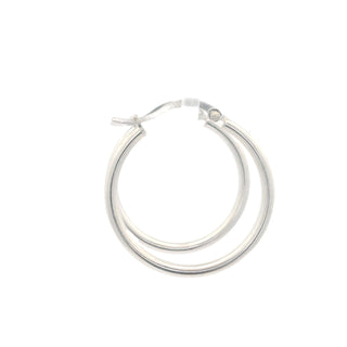 White Gold Classic Hoops Earrings 25 MM