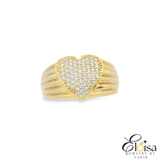 Micro Pave Heart Ring