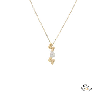 14Kt Vertical Diamond Mom Necklace