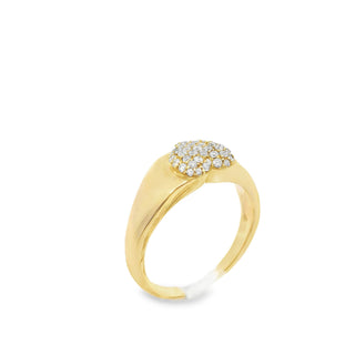 14K Ultra Solid Pave Heart Diamond Ring