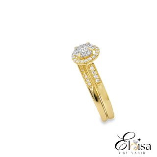 14Kt Double Halo Diamond Ring