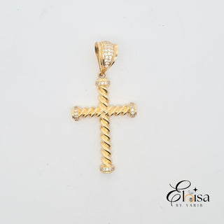 14Kt Twisted Cross Pendant
