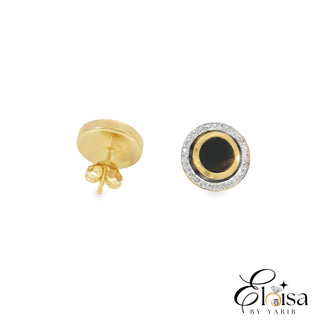 Round with Crystal Halo Stud Earrings