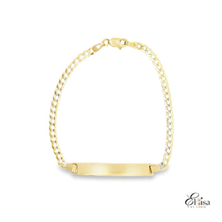 14Kt Solid ID Bracelet Curb Link 3MM 7.5"