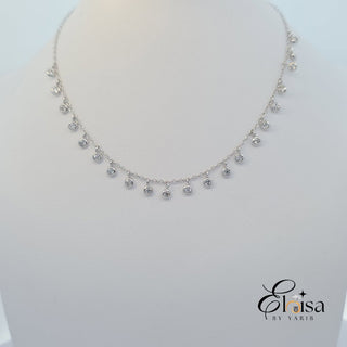 SS925 Dangling Bezels Necklace