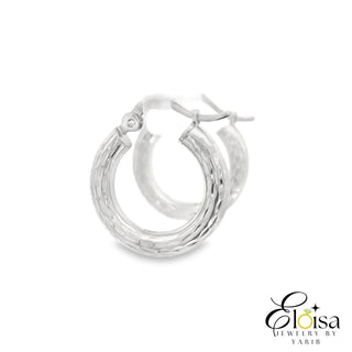 Diamond Cut Classic Hoops Earrings 15 MM