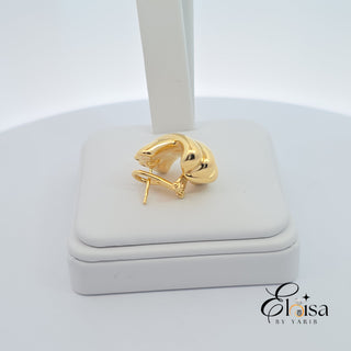14Kt Double X Omega Earring