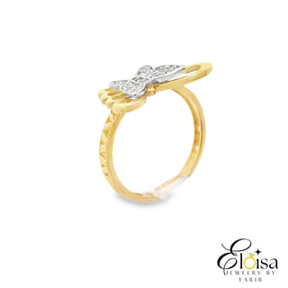 14Kt Micro Pave Butterfly Ring