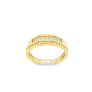 14K Men Seven Stone Wedding Band Diamond Ring  0.27 CT