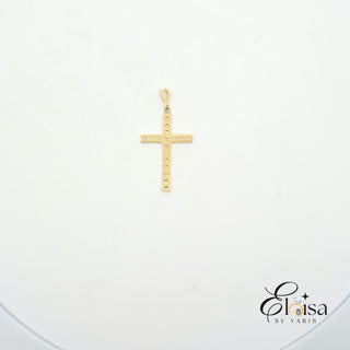 14Kt Diamond Cut Flat Cross Pendant