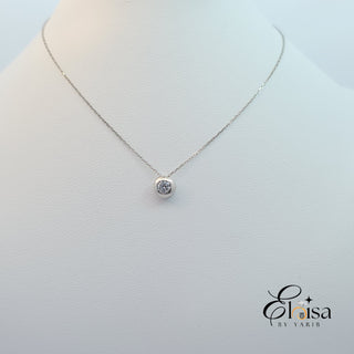 14Kt White Gold Bezel Set