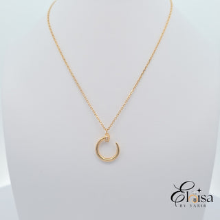14Kt Diamond Nail Necklace