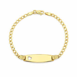 14Kt Baby Id Bracelet With Open Heart