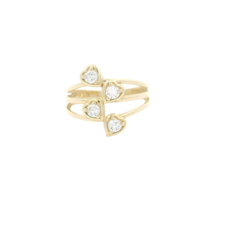 Elegant Cz Heart Diamond Ring