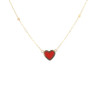 Enamel Heart with By the Yard Necklace